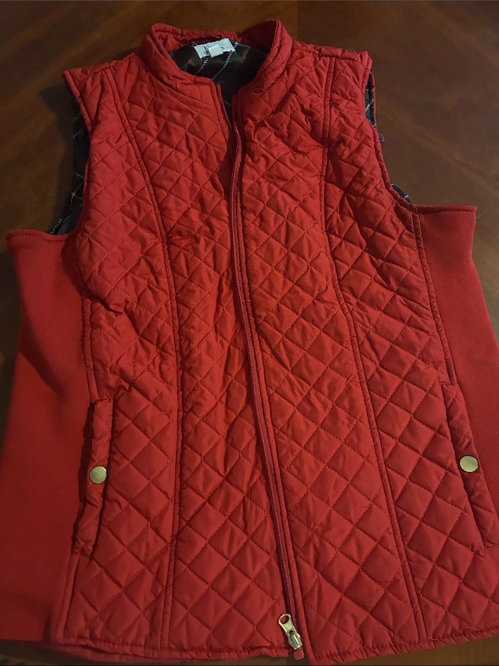 Kim Rogers Red Quilted Sleeveless Vest